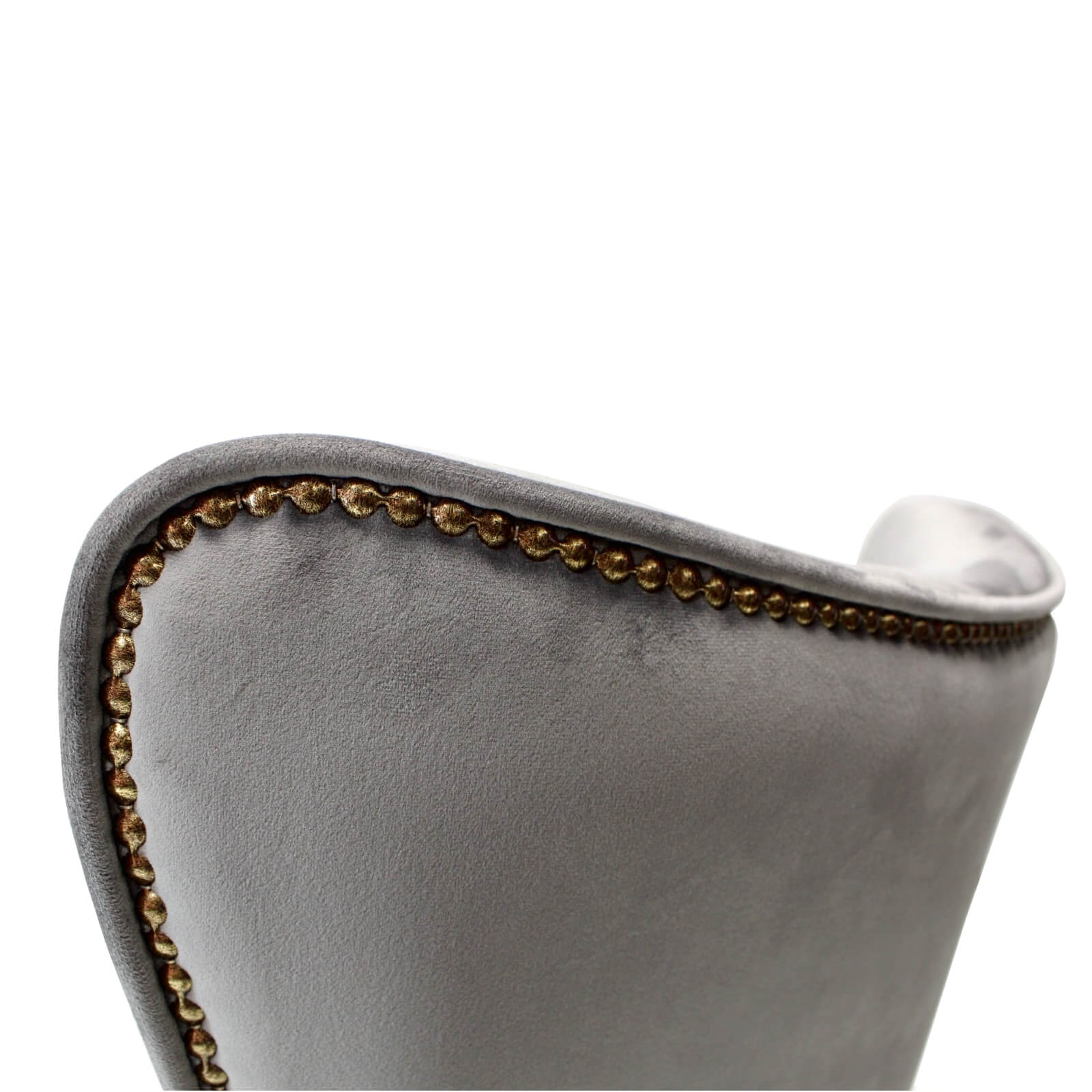 Design originale senza dimenticare il confort. Poltroncina In Velluto Grigio Stile Vintage Con Gamba In Legno Faggio Effetto Rovere Noce Antea Valentina G